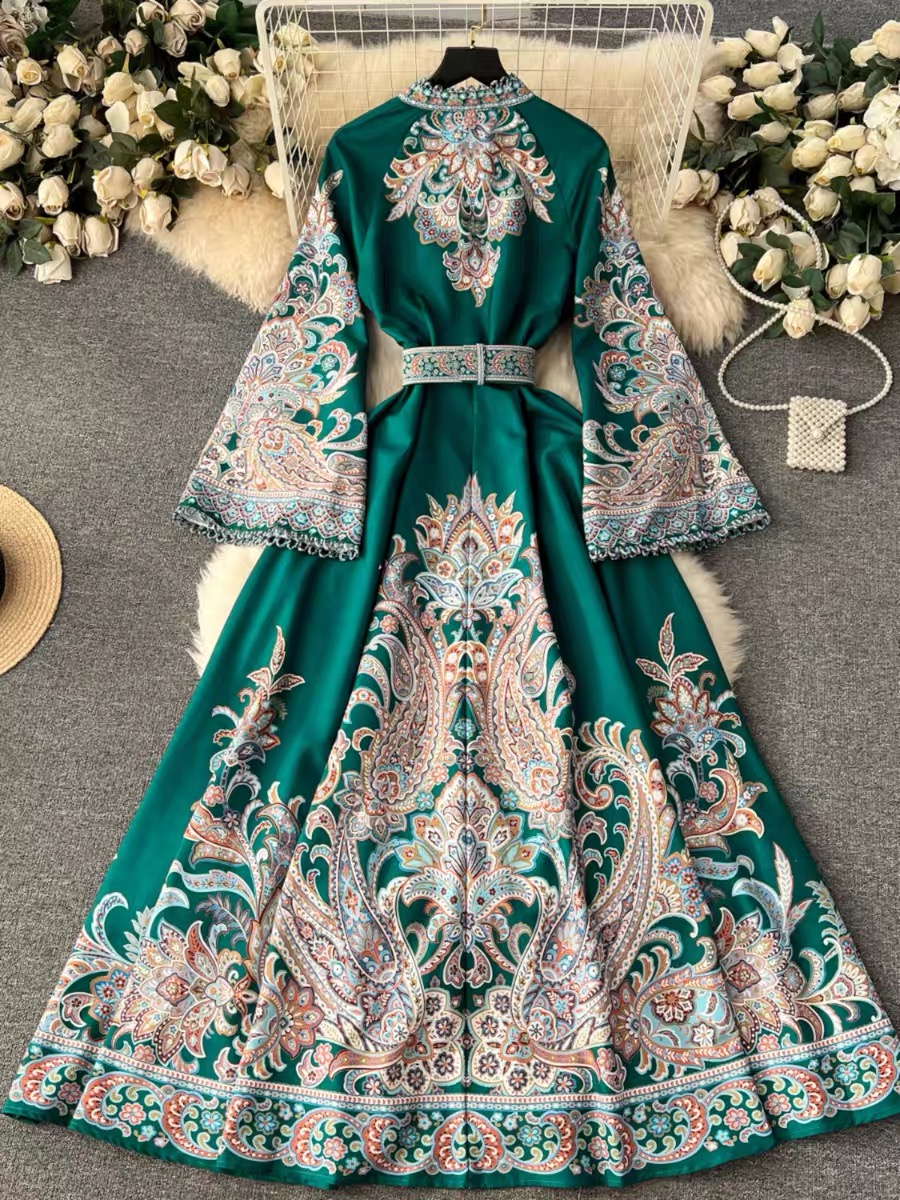 Walk around town print dress ED182 images